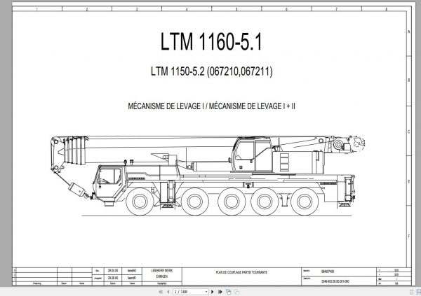 Liebherr Mobile Crane 160 Ton LTM1160 5.1 Electric Hydraulic Pneumatic Wiring Diagram 1