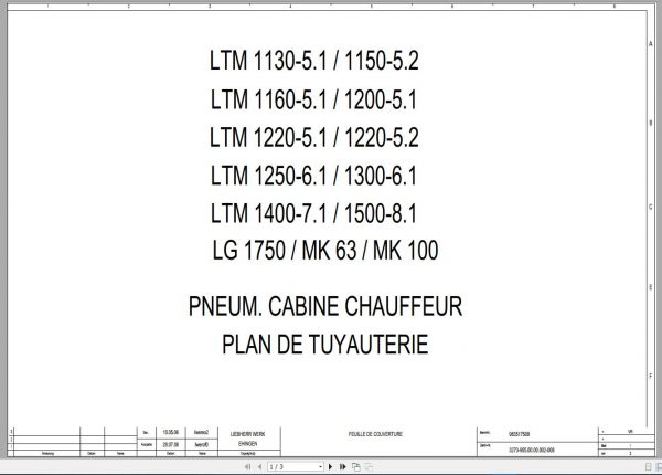 Liebherr Mobile Crane 160 Ton LTM1160 5.1 Electric Hydraulic Pneumatic Wiring Diagram 4