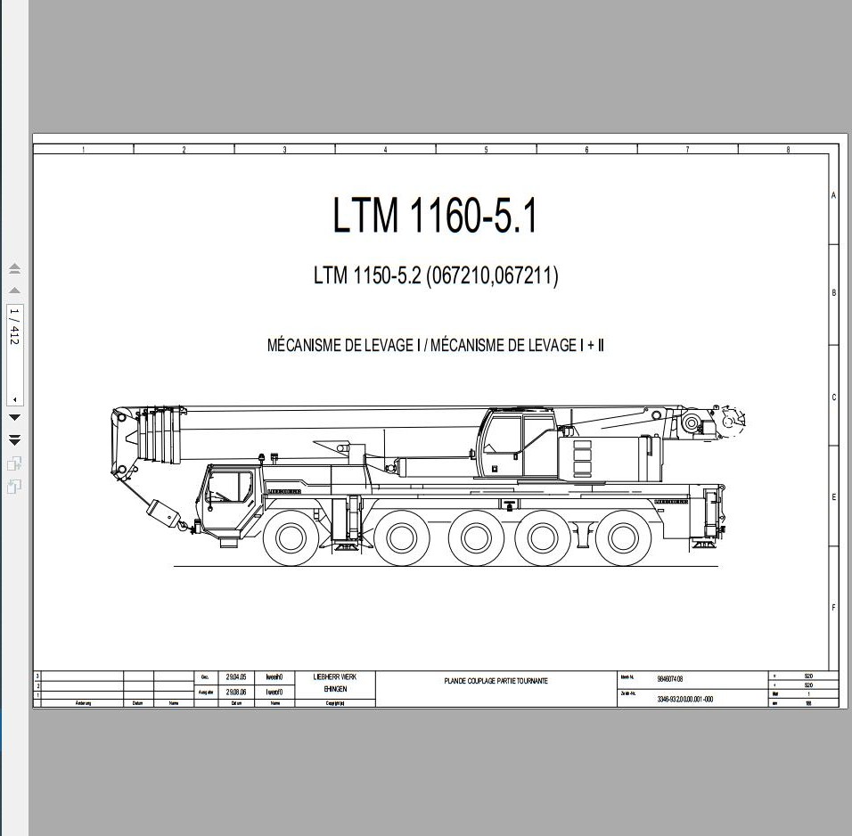 Liebherr Mobile Crane 160 Ton LTM1160 5.1 Electric Hydraulic Pneumatic Wiring Diagram 5