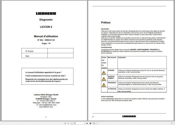 Liebherr Mobile Crane LTM 1350 6.1 Diagnostics Manual LICCON 1