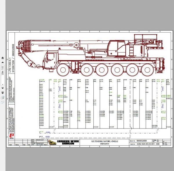 Liebherr Mobile Crane LTM 1350 6.1 Electric Hydraulic Pneumatic Wiring Diagram 3