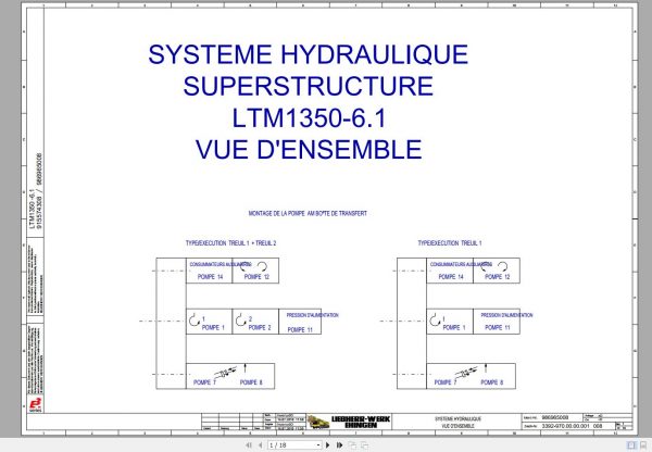 Liebherr Mobile Crane LTM 1350 6.1 Electric Hydraulic Pneumatic Wiring Diagram 6