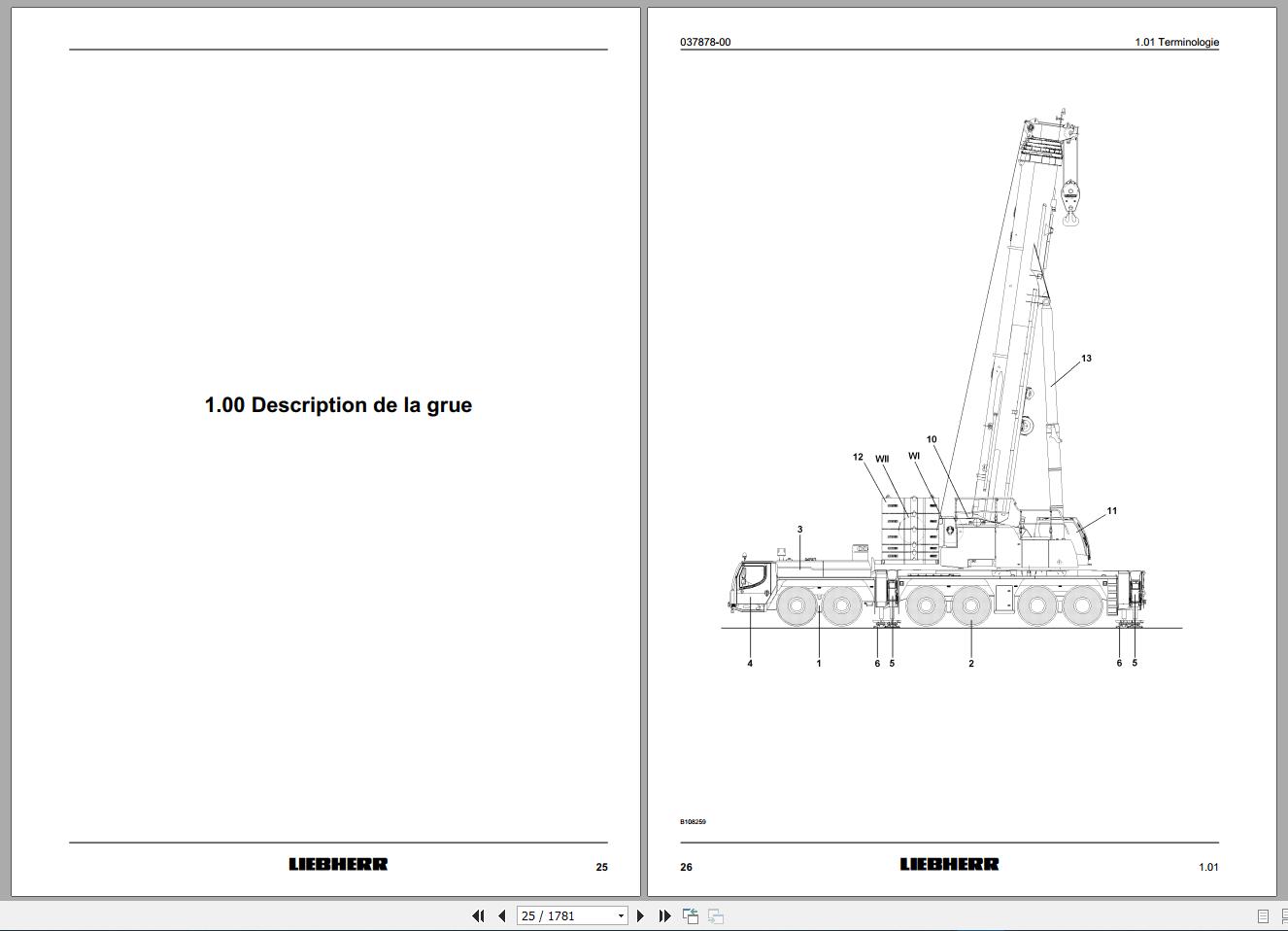 Liebherr Mobile Crane LTM 1350 6.1 Operating Instructions Crane Engine 2