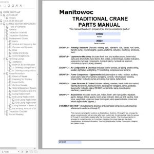 Manitowoc Cranes 3000W 30223 PM 12 12 2012 Spare Parts Manual PDF 1
