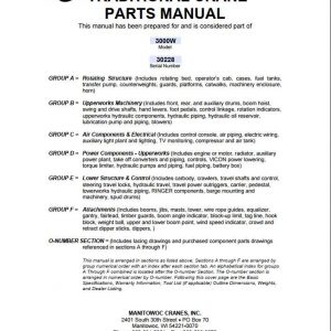 Manitowoc Cranes 3000W 30228 PM 03 13 2003 Spare Parts Manual PDF 1