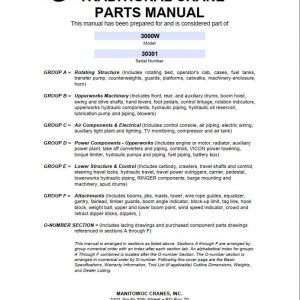 Manitowoc Cranes 3000W 30301 PM 05 07 2003 Spare Parts Manual PDF 1