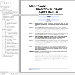 Manitowoc Cranes 3000W 30326 PM 04 05 2012 Spare Parts Manual PDF 1