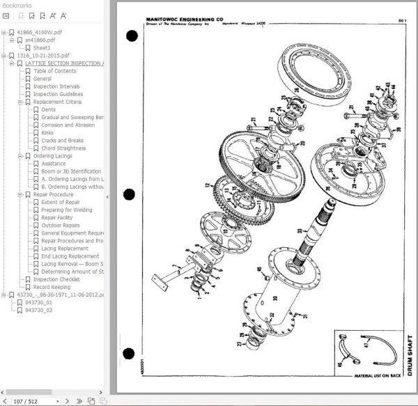 Manitowoc Cranes 4100W 41866 PM 10 17 2016 Spare Parts Manual PDF 2
