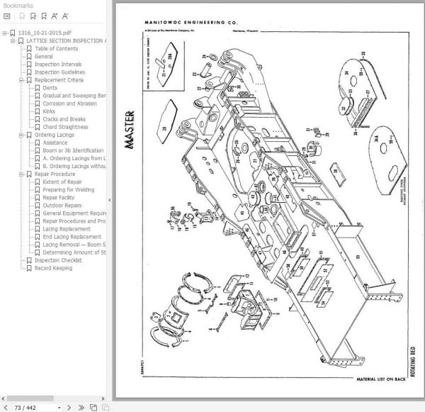Manitowoc Cranes 4600 46384 PM 09 22 2016 Spare Parts Manual PDF 2