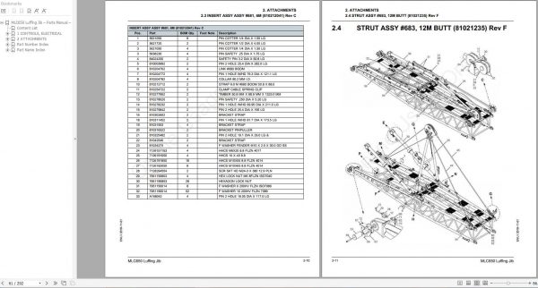 Manitowoc Cranes MLC650 PM 607496 ENU Luffing Jib Spare Parts Manual PDF 2