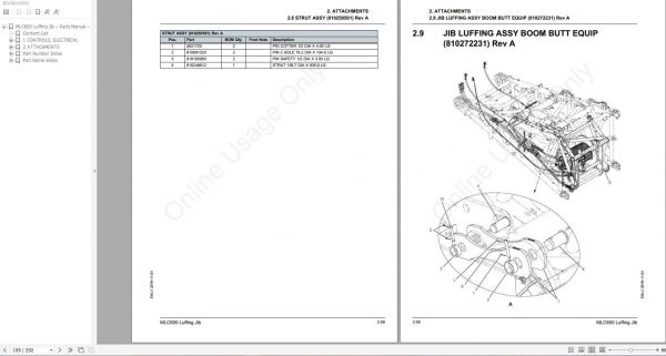 Manitowoc Cranes MLC650 PM 607496 ENU Luffing Jib Spare Parts Manual PDF 3