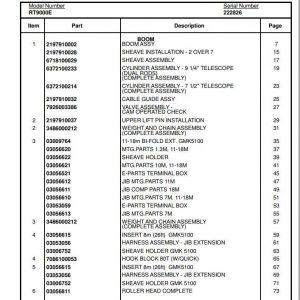 Manitowoc Cranes PM 222826 001 RT9000E Spare Parts Manual PDF 1