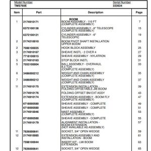 Manitowoc Cranes PM 223634 001 TMS760E Spare Parts Manual PDF 1