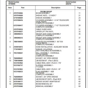 Manitowoc Cranes PM 226410 001 RT9000E Spare Parts Manual PDF 1