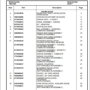 Manitowoc Cranes PM 226977 000 TMS700E07 Spare Parts Manual PDF 1