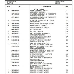 Manitowoc Cranes PM 226978 000 TMS700E07 Spare Parts Manual PDF 1