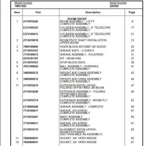 Manitowoc Cranes PM 226982 002 TMS760E Spare Parts Manual PDF 1