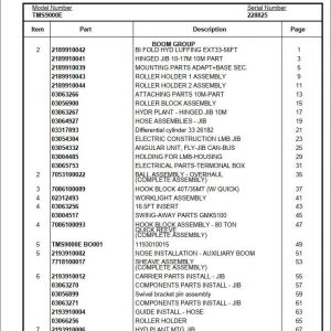 Manitowoc Cranes PM 228825 001 TMS9000E Spare Parts Manual PDF 1
