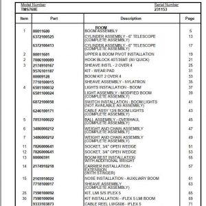 Manitowoc Cranes PM 231153 001 TMS760E07 Spare Parts Manual PDF 1