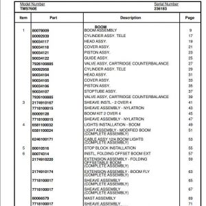 Manitowoc Cranes PM 236183 000 TMS760E13 Spare Parts Manual PDF 1