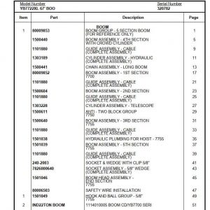 Manitowoc Cranes PM 320782 000 YB7722XL Spare Parts Manual PDF 1