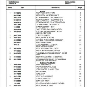 Manitowoc Cranes PM 322462 001 YB4409 2 Spare Parts Manual PDF 1
