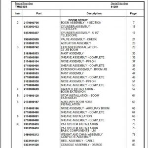 Manitowoc Cranes PM 81281 001 TMS750B Spare Parts Manual PDF 1