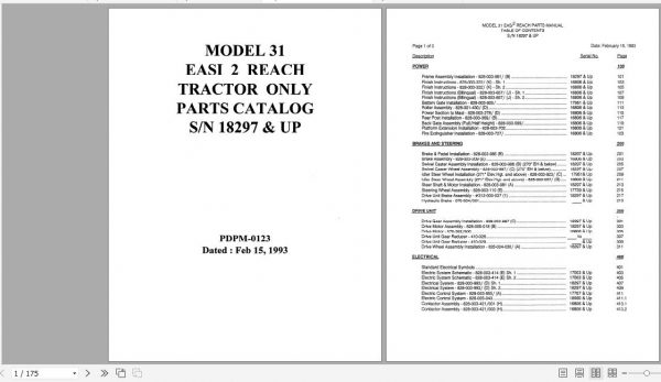 Raymond Forklift Reach 31 EASi2 Operation Maintenance Parts Manual 3