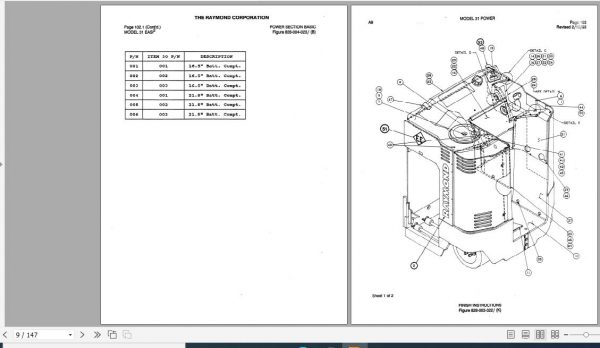 Raymond Forklift Reach 31 EASi2 Operation Maintenance Parts Manual 5