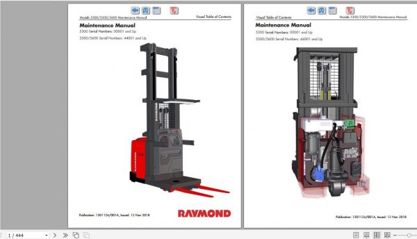 Raymond Order Pick Lift Truck 5300 5500 5600 Schematic Maintenance Parts Manual 1