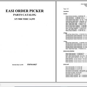 Raymond Order Pick Lift Truck EASi Schematic Maintenance Parts Manual 1