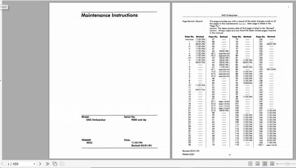 Raymond Order Pick Lift Truck EASi Schematic Maintenance Parts Manual 2