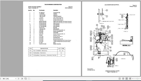 Raymond Order Pick Lift Truck EASi Schematic Maintenance Parts Manual 4