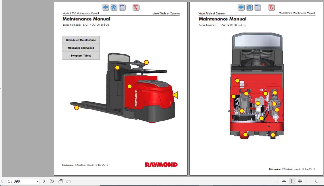 Raymond Order Picker Pallet Truck 8720 Schematic Maintenance Parts Manual 1