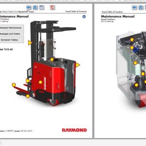 Raymond Reach Fork Truck 7200 7300 7310 Schematics Maintenance Parts Manual 2