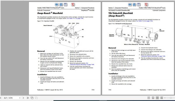 Raymond Reach Fork Truck 7200 7300 7310 Schematics Maintenance Parts Manual 4