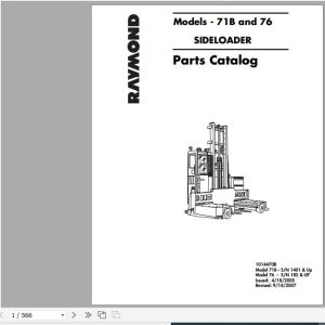 Raymond Side Loader Truck 71B 76 Schematics Maintenance Parts Manual 1