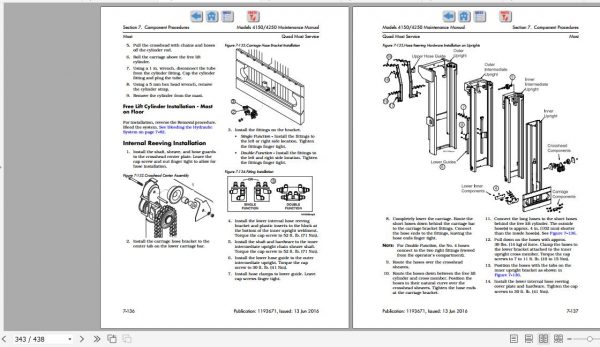 Raymond Stand Up Counterbalanced Lift Truck 4150 4250 Schematics Maintenance Parts Manual 4
