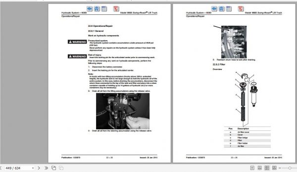 Raymond Swing Reach Truck 9800 Schematics Maintenance Parts Manual 4