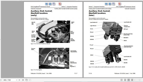 Raymond Swing Reach Truck SA SB Schematics Maintenance Parts Manual 4