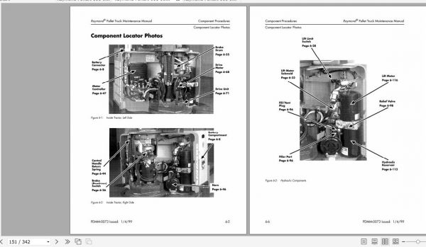 Raymond Walkie Pallet Truck 111 112 113 114 Schematic Maintenance Parts Manual 5