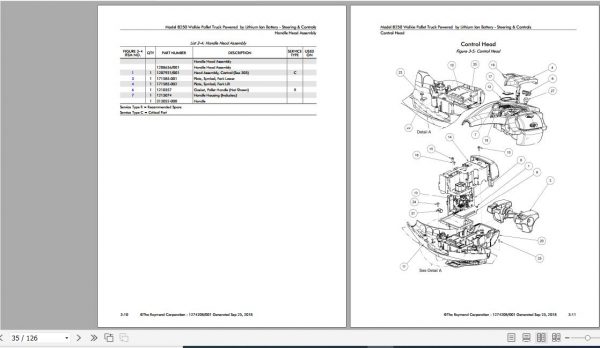 Raymond Walkie Pallet Truck 8250 Schematic Maintenance Parts Manual 4
