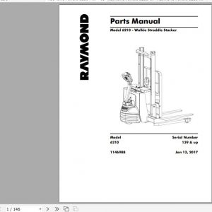 Raymond Walkie Straddle Stacker 6210 Schematics Maintenance Parts Manual 1