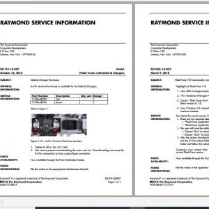 Raymond Walkie Straddle Stacker WLK RSIs Service Information 1