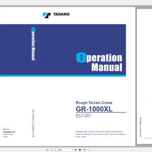 Tadano Rough Terrain Crane GR 1000XL 2 GR 1000 2 00201 Operation Maintance Manual 1