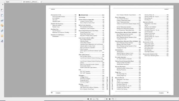 Tadano Rough Terrain Crane GR 1600XL 2 GR 1600 2 00101 Operation Maintance Manual 2