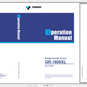 Tadano Rough Terrain Crane GR 1600XL 2 GR 1600 2 00102 Operation Maintance Manual 1
