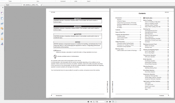 Tadano Rough Terrain Crane GR 1600XL 2 GR 1600 2 00104 Operation Maintance Manual 2