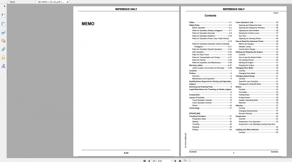Tadano Rough Terrain Crane GR 300XL 1 GR 300 1 00212 Operation Maintance Manual 2
