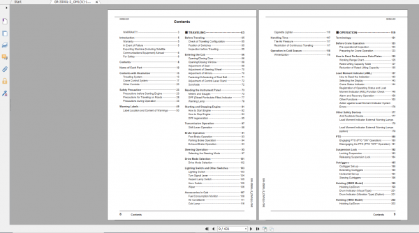 Tadano Rough Terrain Crane GR 350XL 2 GR 350 2 00102 Operation Maintance Manual 2